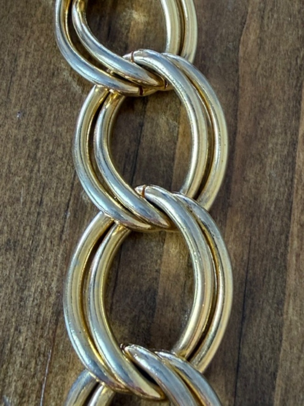 Bold Vintage Erwin Pearl Gold Tone Double Chain Link Necklace. Signed. 17 in - Picture 2 of 4